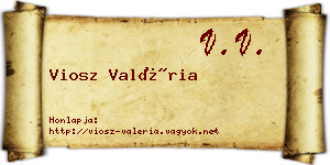 Viosz Valéria névjegykártya